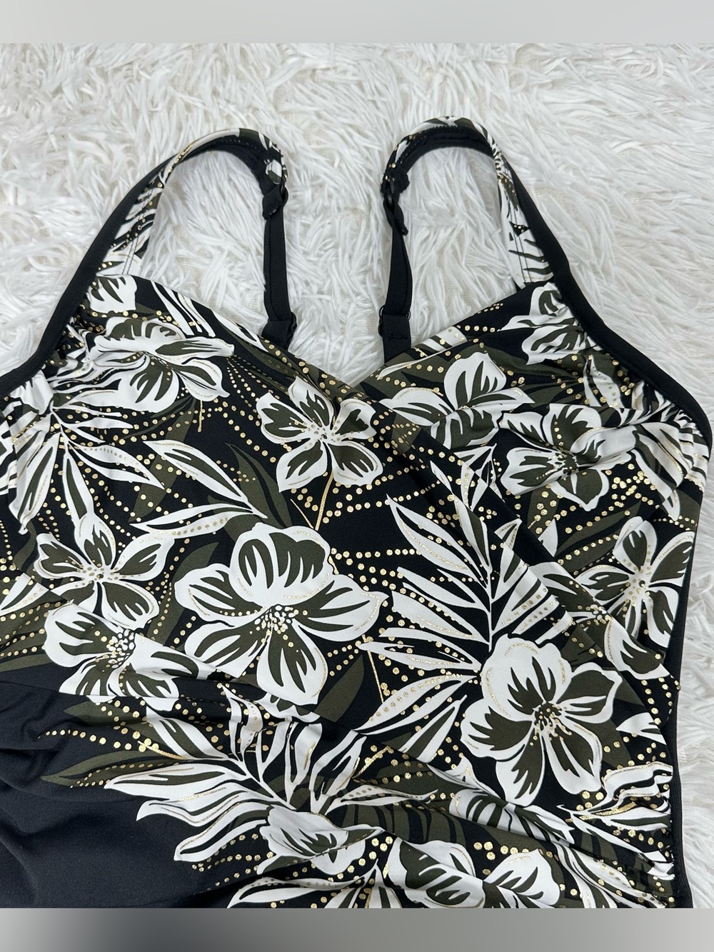 Miraclesuit Seraphina One Piece 10 Black Floral Underwire Tummy Control Swimsuit - Picture 6 of 15